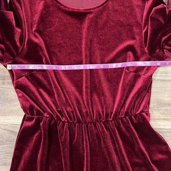 Unbranded: Burgundy Velvet-Soft High Low Dress - Picture 8 of 10